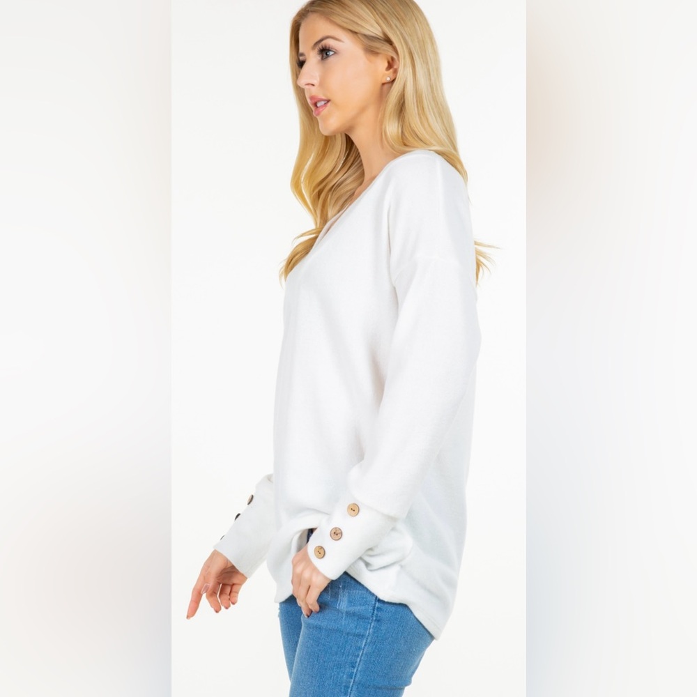 16. White Long Sleeve Sweater Top